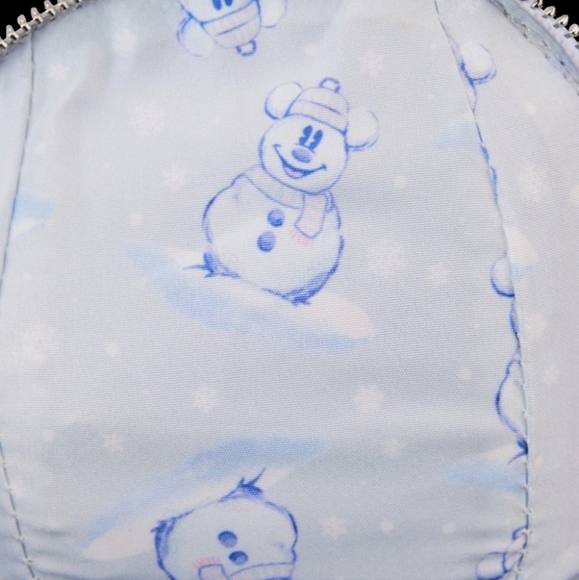 Loungefly DISNEY Stitch Shoppe Mickey Mouse Exclusive Snowman Iridescent W Pin - Picture 6 of 7